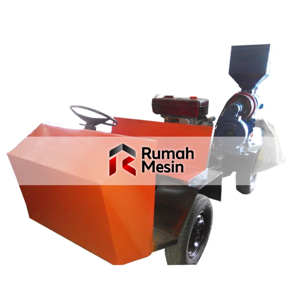 Penggiling padi pakai mobil