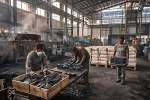 best sustainable coconut shell charcoal manufacturer producing coconut shell charcoal briquettes